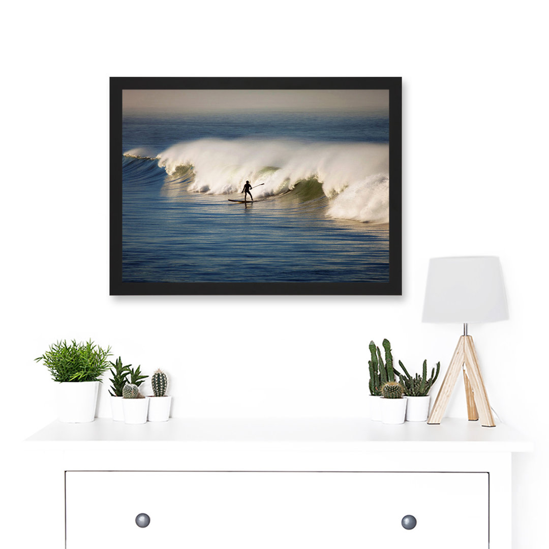 Surfing Surf Surfer Paddle Board Wave Ocean - Single Picture Frame Print