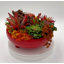 Vase en bois cerise rouge