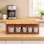 Porte-gobelet en rotin tressé à la main, tiroir à café pour Keurig, organisateur de station de café tissé synthétique avec tiroir coulissant lisse, rangement compact pour un comptoir de cuisine et un bureau