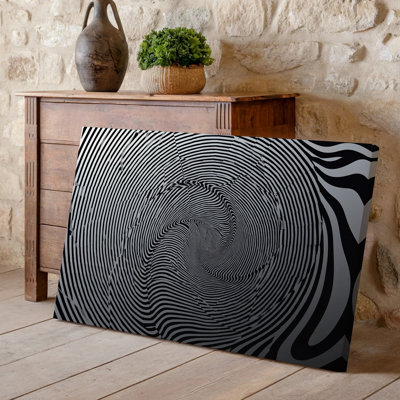 Canvas Create A Hypnotic Black And White Abstract Design Featuring Swirling Wall Art Lines That Create A Dynamic Optical Illusion The Canvas Wall Art