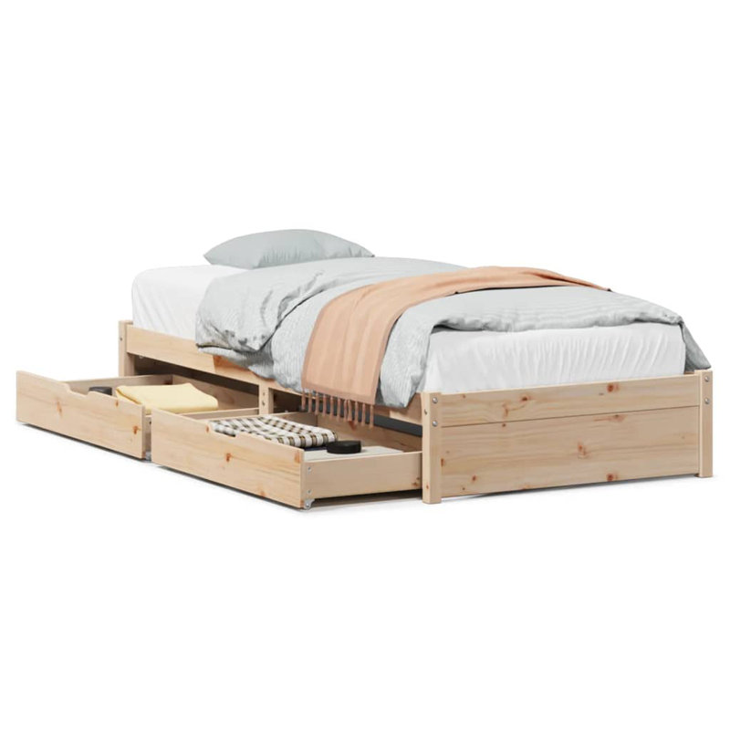 Solid Wood Storage Bed, Single (3')