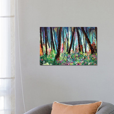 Woodland Wildflowers And Butterflies by Laura Iverson - Wrapped Canvas Gallery-Wrapped Canvas Giclée