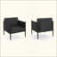 Ensemble de 2 fauteuils club d'extérieur modernes en aluminium avec coussins résistants à l'eau et structure robuste