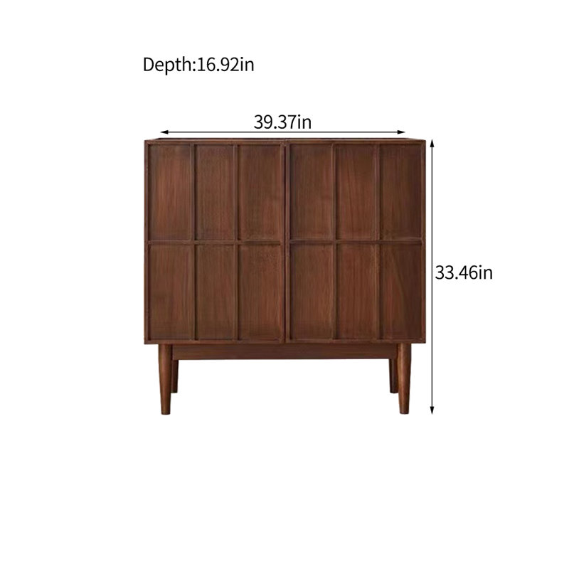 Buffet décoratif moderne en bois à double porte simple, H 33,46 po x l 39,37 po x P 16,92 po