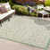 Deronte Vintage Filigree Textured Weave Cream/Green Indoor/Outdoor Rug