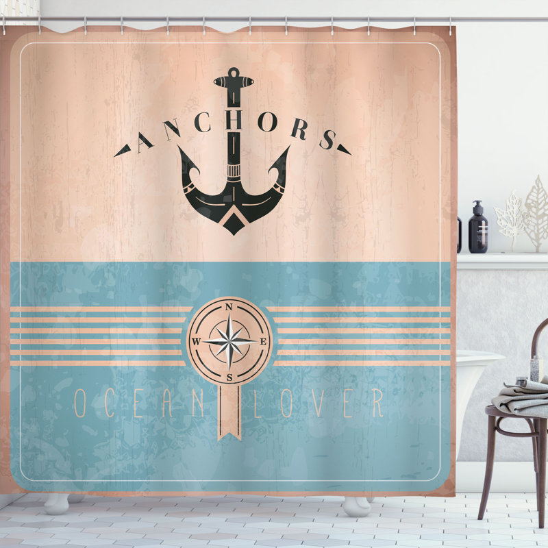Shower Curtain with Hooks Included, 70" H x 69" W, Slate Blue