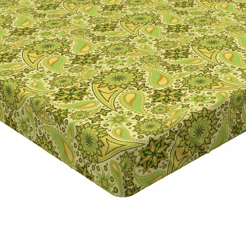 Microfiber Paisley Fitted Sheet, Full Fitted Sheet