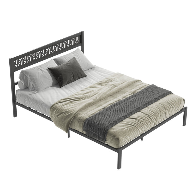 Charin Metal Platform Bed, Full, Black