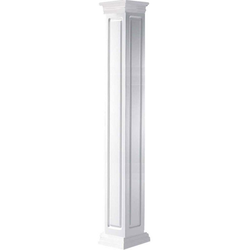 Ensemble de colonne surélevée carrée Premium Premium, L 14 po x H 96 po,  Base et capuchon de prairie