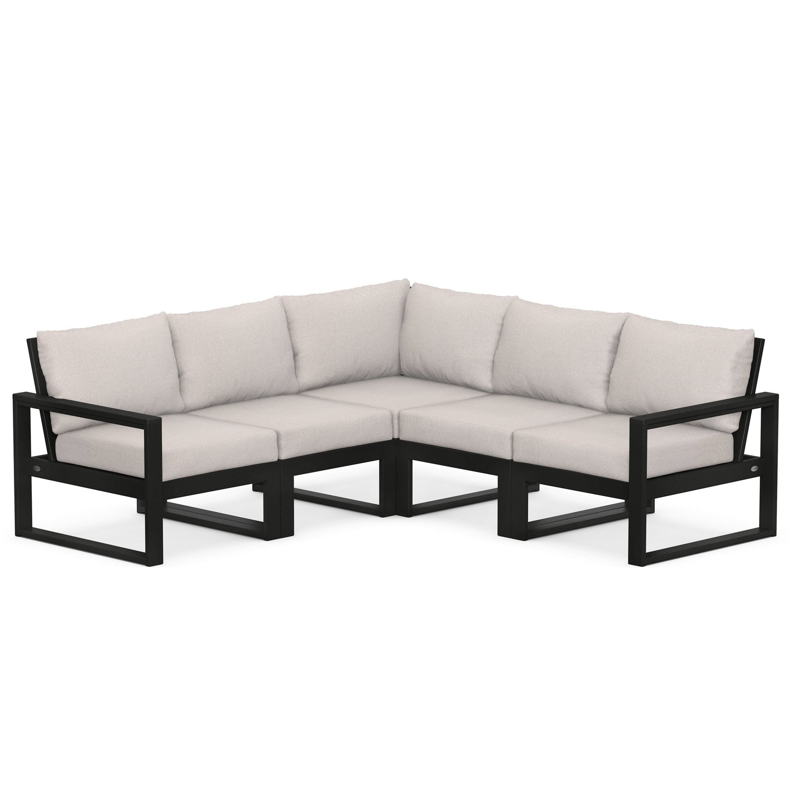 POLYWOOD® Edge 85" Patio Sectional, Dune Burlap, Black