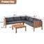 Ensemble de canapé d'extérieur à structure en bois avec coussins Design exotique résistant à l'eau et aux rayons UV-126637940