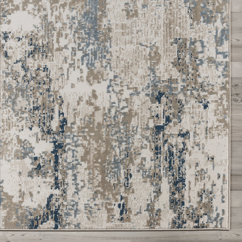 Gertmenian Ethan Tiges Polyester/Polypropylene Beige Modern Abstract Area Rug, Rectangle 8'9" x 13'1"