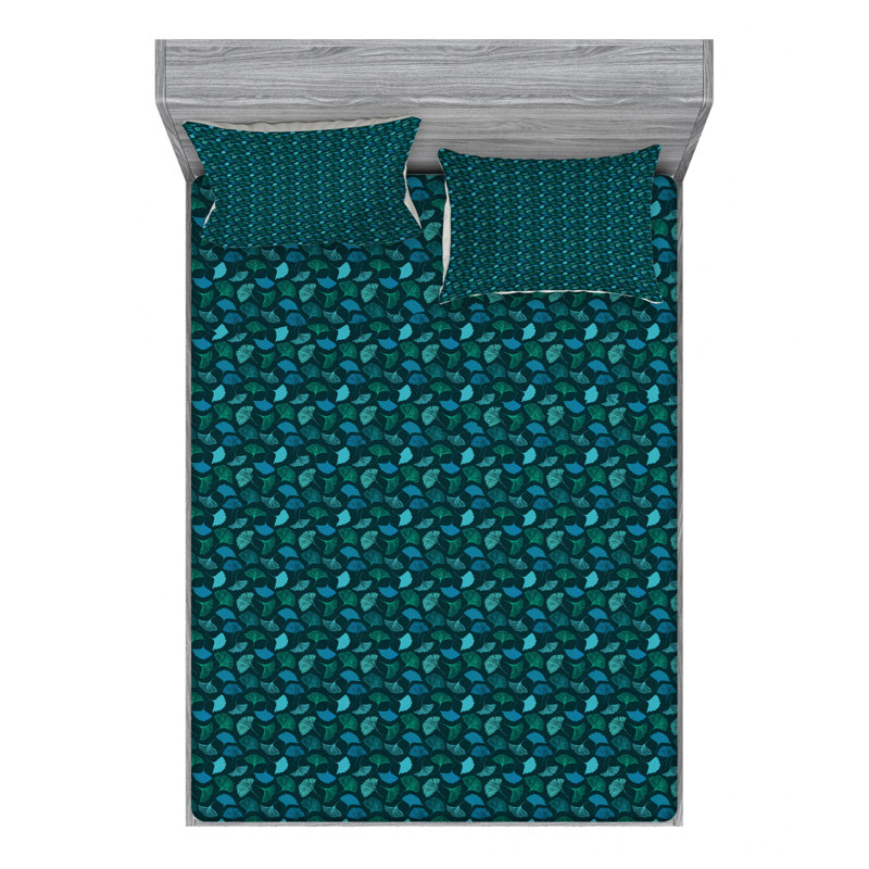 Microfiber Floral Fitted Sheet, Queen Sheet Set with Fitted Sheet, Tropical Floral