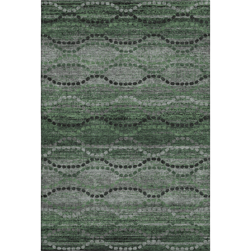 Tapis dégradé de qualité supérieure lavable à la machine Mayfield, Olive, 9 pi x 12 pi