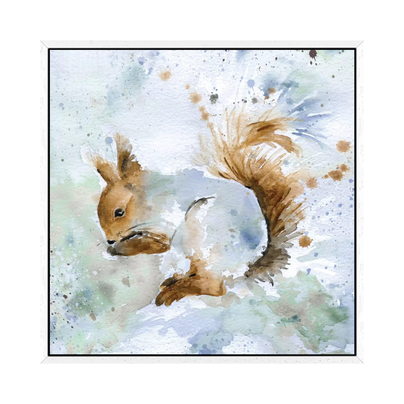 Squirrel 1 Piece Painting on Canvas, 66.04 cm H x 66.04 cm W, White Framed Canvas