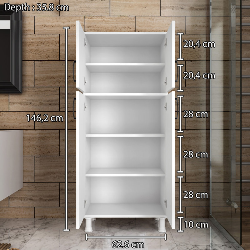 Busick 146.2cm Kitchen Pantry