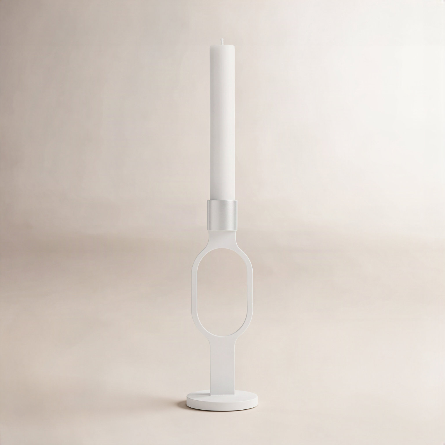 Who Goes There? Candle Holder, White