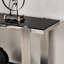 Canapé et console avec rangement, vestibule moderne en verre et métal de 55 po
