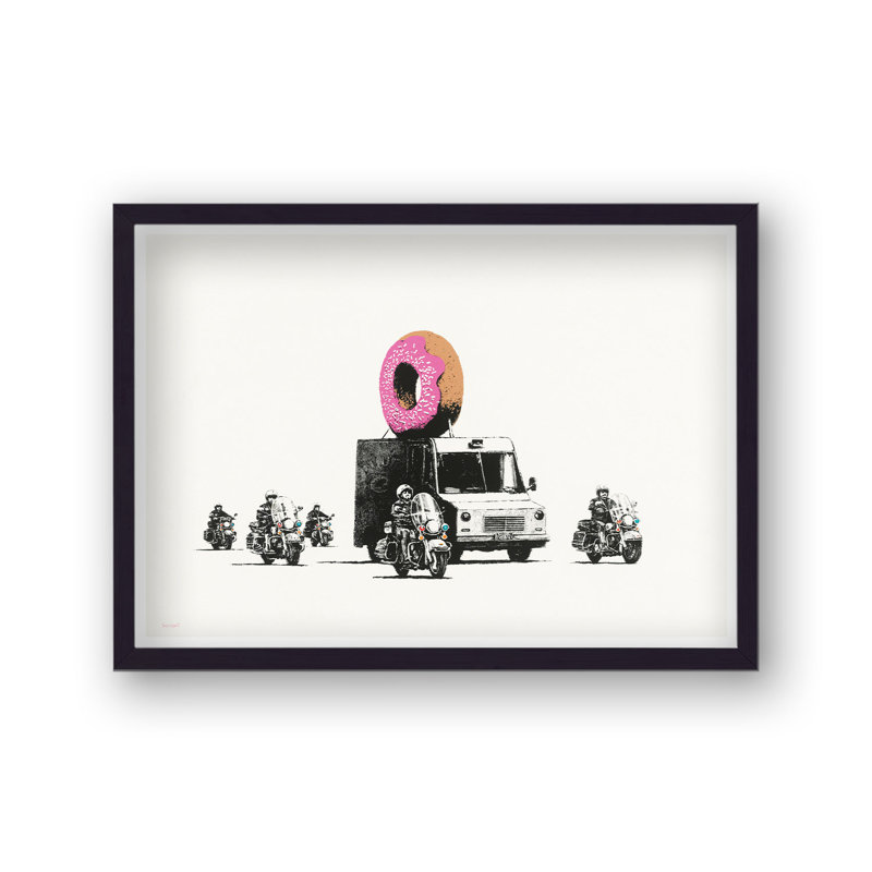 Banksy Editions Donut - Single Picture Frame Print, Pink/White