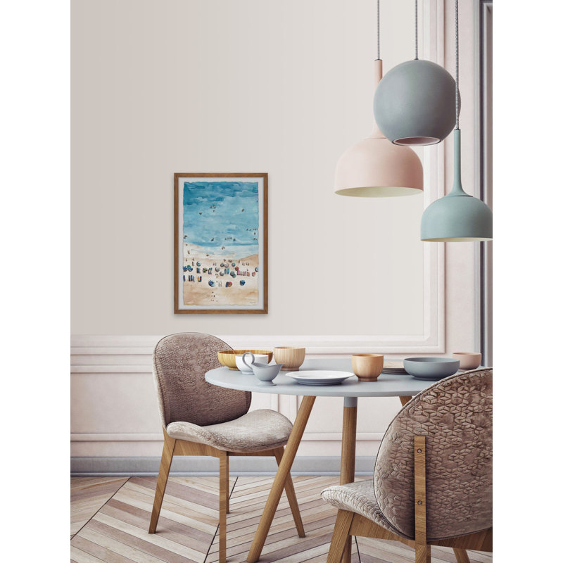 Crowded Beach Umbrellas II - Single Picture Frame Painting, 30 cm H x 20 cm W