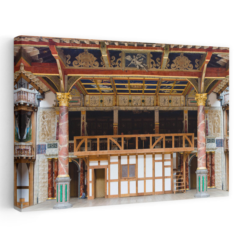 Interiors d'une scène théâtre Globe Theatre Londres Angleterre Architecture contemporaine, H 16 po x l 24 po