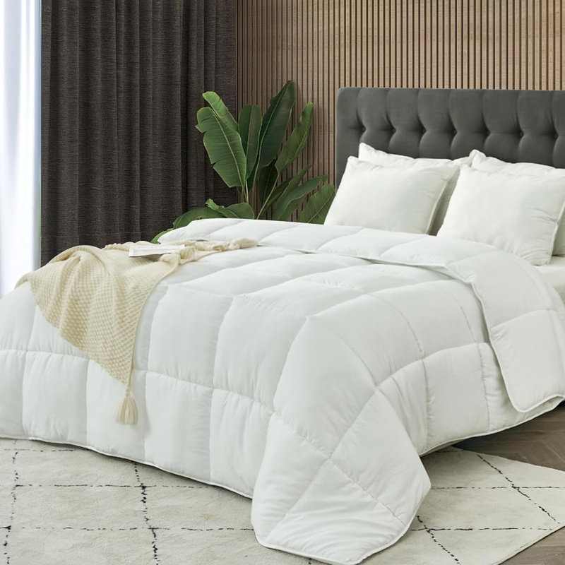 Édredon en duvet synthétique polyester toutes saisons, Grand lit