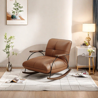 Chaise en similicuir de qualité supérieure noyer
