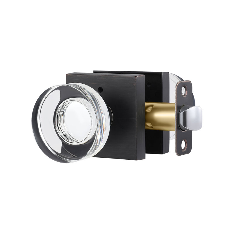 Coolnews Modern Grace Series - Bouton de porte d'intimité en cristal, Bronze frotté à l'huile