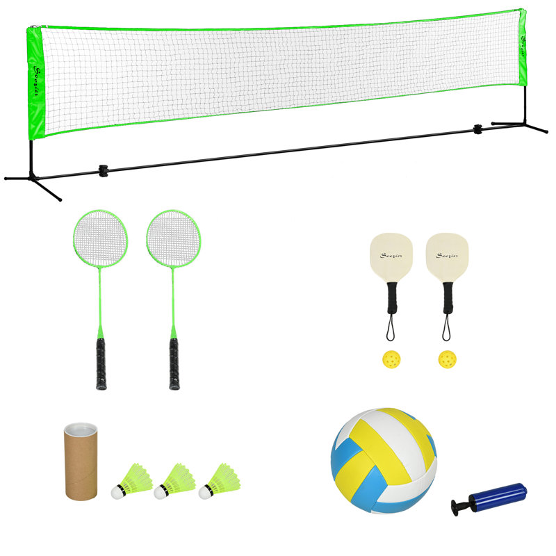 Portable Badminton Set, Pickleball Volleyball Badminton Net Set