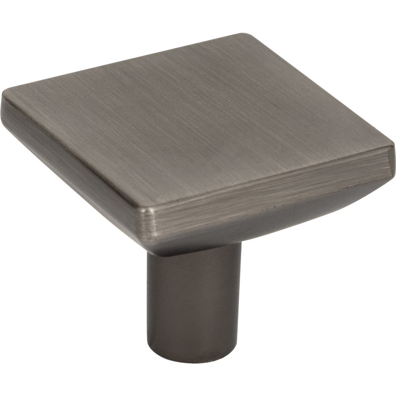 Walker 1 Square Knob, 1-5/8" Length, Brushed Pewter