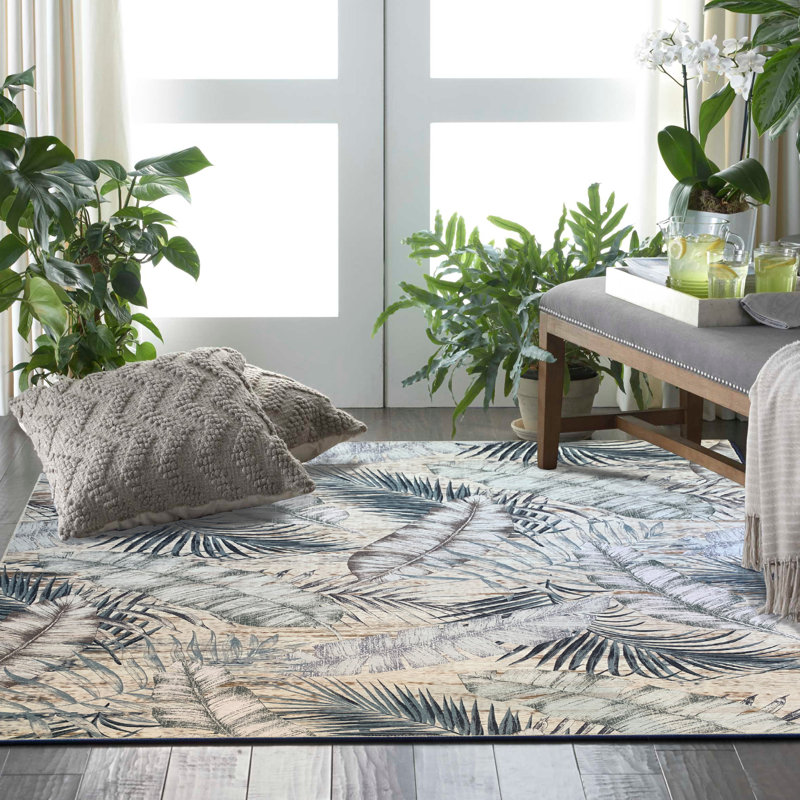 Tapis gris tissé à plat à la main Treiber, Rectangle 5 pi x 7 pi