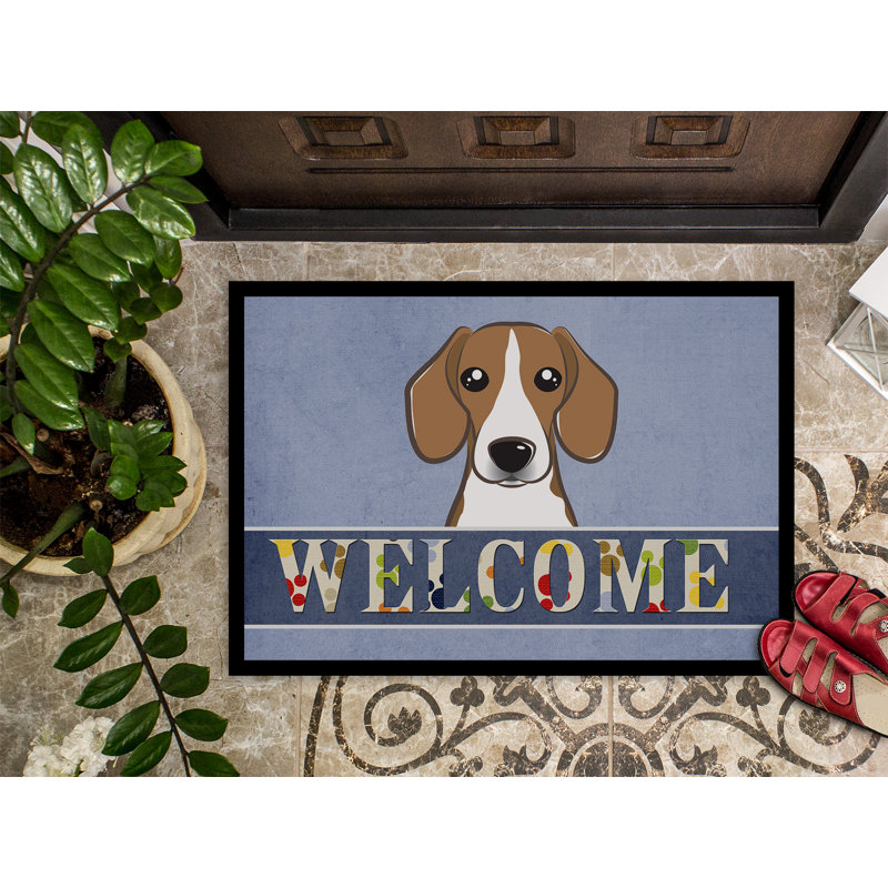 Paillasson d’extérieur antidérapant Beagle welcome, Rectangle 2 pi x 3 pi