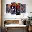 "Portrait féminin", ensemble de 4 reproductions sur toile abstraites sur toile par Jude A-93059952