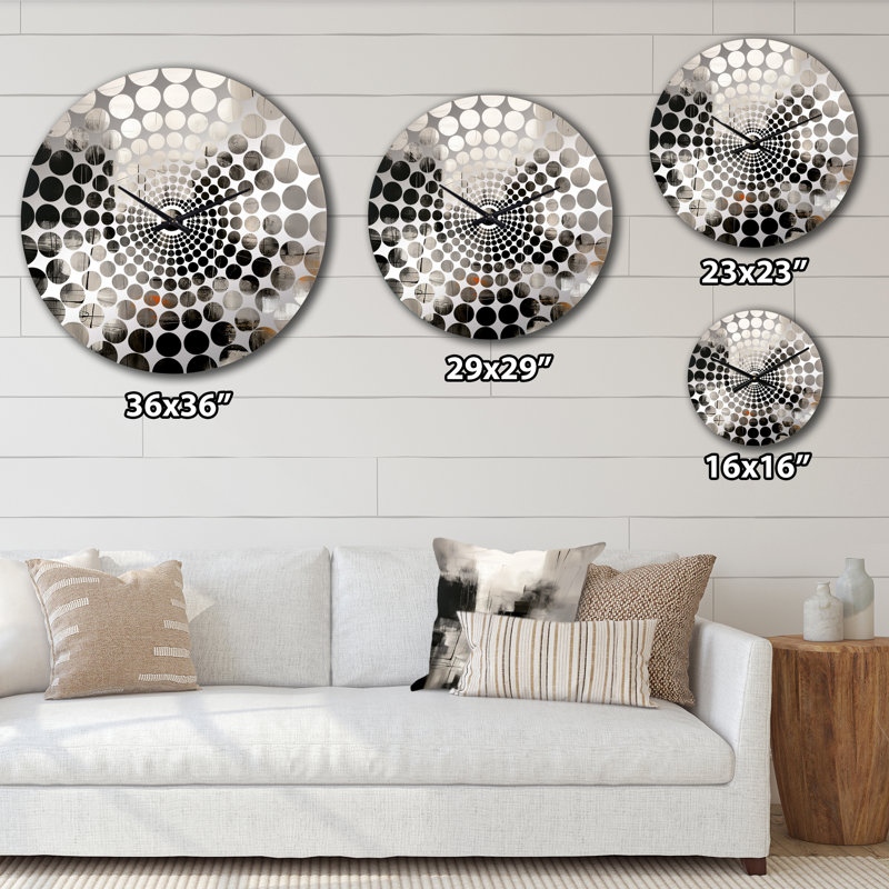 Rashanna - Horloge murale abstraite de style Mid-Century, Grand