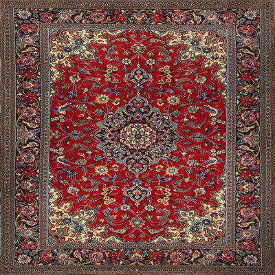 Tapis traditionnel rouge / brun Dain
