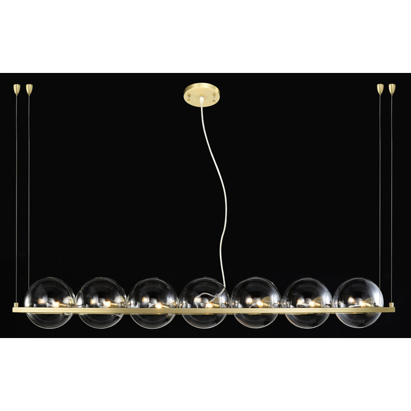 Lustre 7 lumières Ensemble, Or