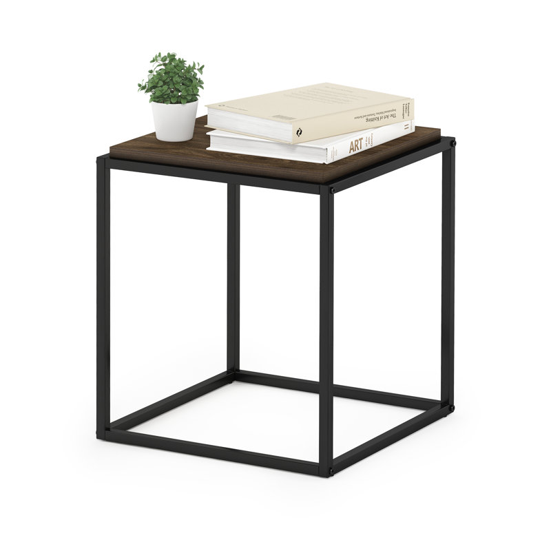 Emilda 38.2cm W Metal Shelving Unit, Columbia Walnut/Black