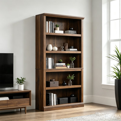 5-Tier Wooden Freestanding Bookshelf, Multi-Purpose Open Storage Bookcase for Living Room, Home Office & Bedroom