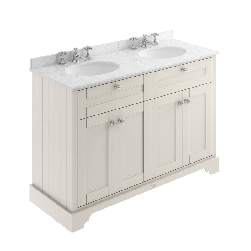 Old London 1200mm Free-Standing Double Vanity Unit, Gray, Timeless Sand