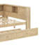 Lit de jour double en bois avec tablettes de rangement et lit gigogne