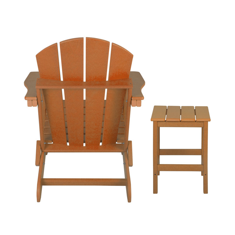 Chaise Adirondack pliante en plastique avec table Laguna, Orange