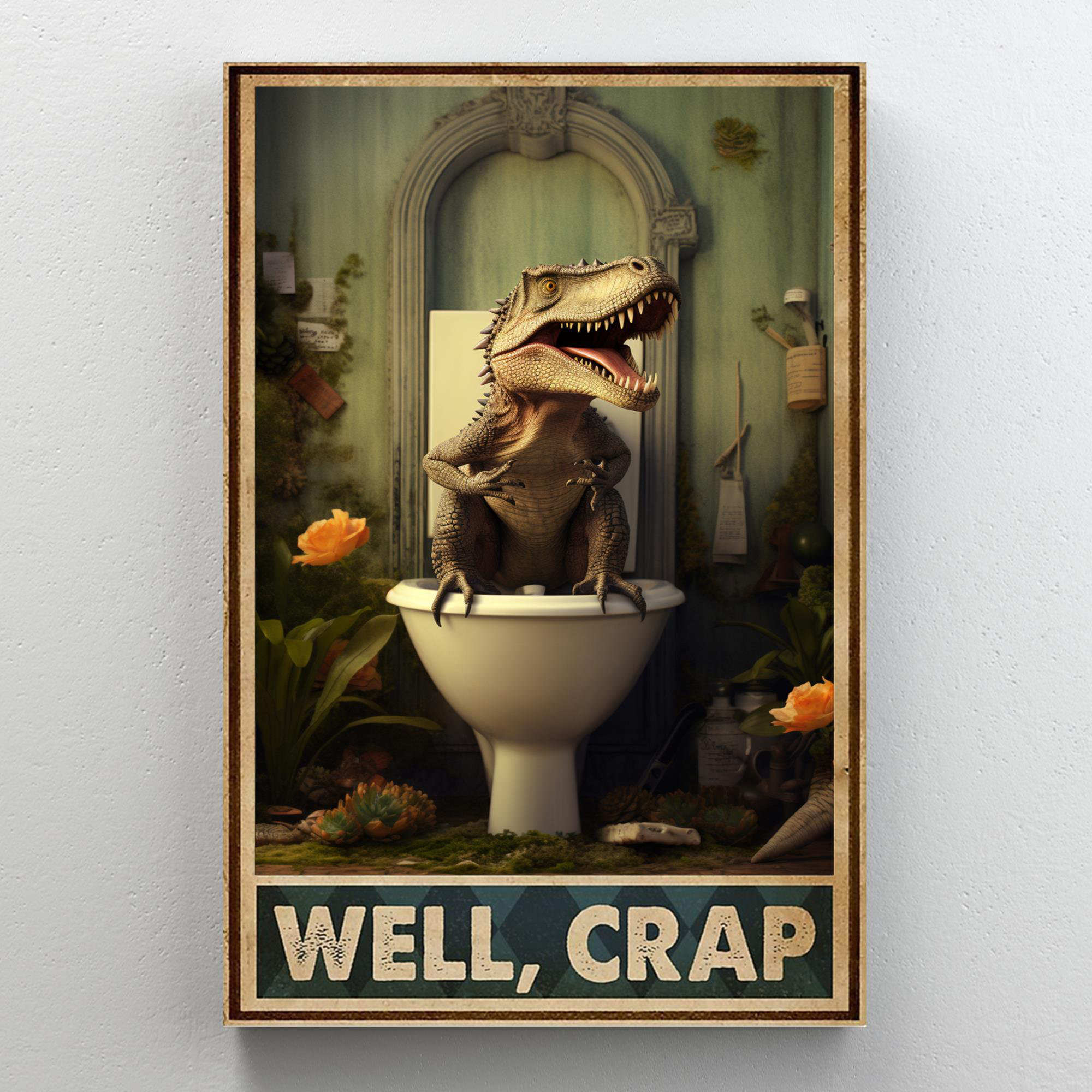 Trinx " Dinosaur In Toilet Well Crap " Wayfair