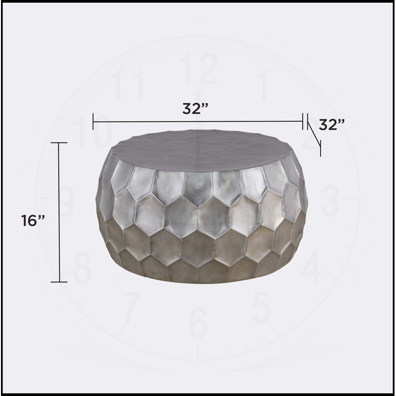 Table basse 32 po Modern Modern, Argent argent