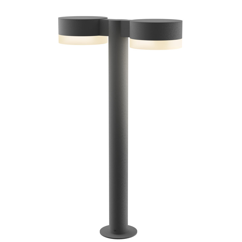 Reals Integrated LED Metal Bollard Light, Gray, 28" H x 5" W x 13.5" D