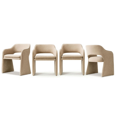 19" Seat Height Upholstered Chenille Dining Armchair