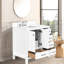 Meuble-lavabo de 36 po avec lavabo, structure en bois massif, tiroirs à fermeture en douceur - blanc, légèreté, design moderne et élégant, légèreté