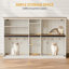 Enceinte de litière pour 2 chats, armoire à chat avec grand espace de rangement, litière cachée avec bloc-notes, maison de ferme, table de bout de meuble télé, brun rustique et blanc-514549431