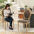 Upholstered Dining Side Chairs,Brown-650722731