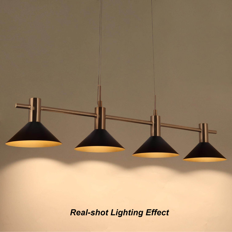 Everly Quinn Mantasha 4-Light 38.5'' Kitchen Island Linear LED