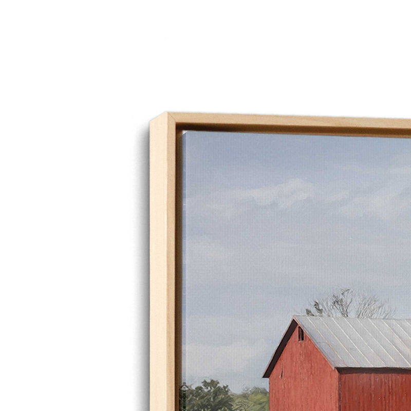 «Summer Farm Field» par Lori Deiter, reproduction d'art, L 24 po x H 18 po, Tanné, Toile avec cadre